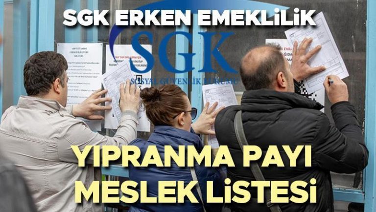 SGK erken emeklilik amortisman kotası meslek listesi 2024 | SGK erken emeklilik hangi meslek gruplarını kapsıyor? Yıpranma nedeniyle erken emeklilik şartları nelerdir?