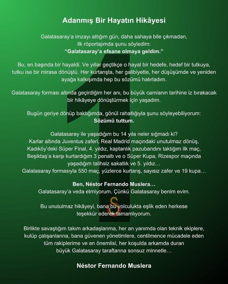 İstanbul mesajından Fernando Muslelan veda
