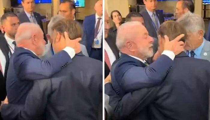 Görenler şaşırdı! Macron’u boynundan aldı, ilginç görüntüler ortaya çıktı.